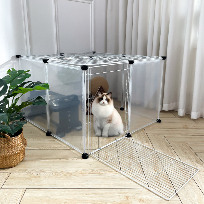 Plastic Free Standing Pet Gate, 45cm H x 70cm W x 70cm D
