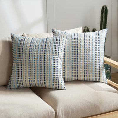 Ensemble de 2 housses de coussins décoratifs bohème 18 x 18 pouces Boho