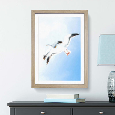 Seagulls in Flight in Abstract - Picture Frame Graphic Art Print