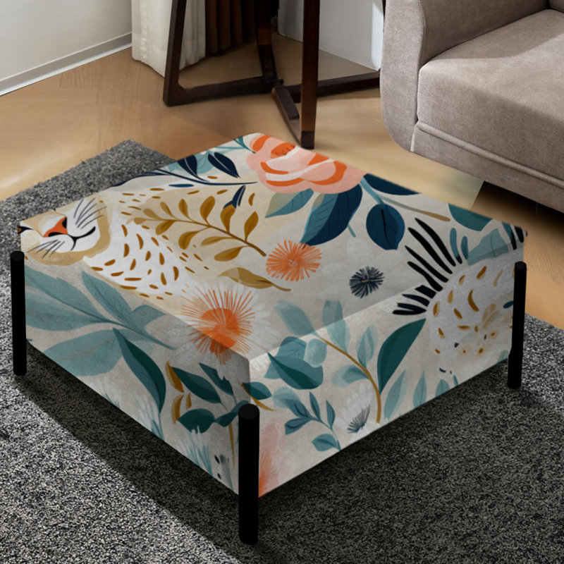 Modern Modern Botanical Soft Color Scenery - Grand repose-pieds carré floral