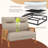 48" Upholstered Loveseat Sofa With Rattan Arms-1652423432