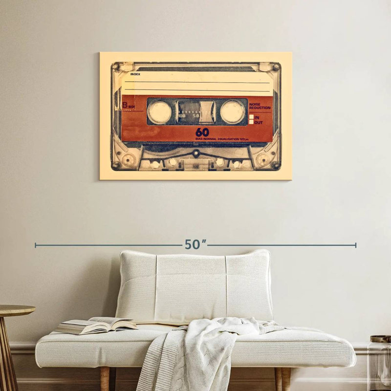 Abarca Retro Compact Cassette, 24" H x 36" W