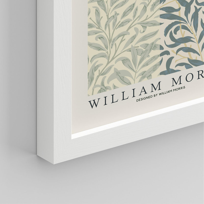 "Botanical and Floral Design" encadré sur papier, 4 pièces par William Morris, Blanc, H 14 po x l 11 po