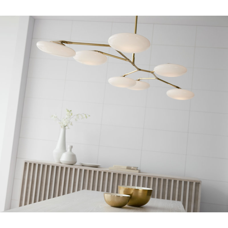 Brindille 4 - Light Sputnik Modern Linear LED Chandelier, Gun Metal, 10.75"H x 47.85"W x 32.5"D