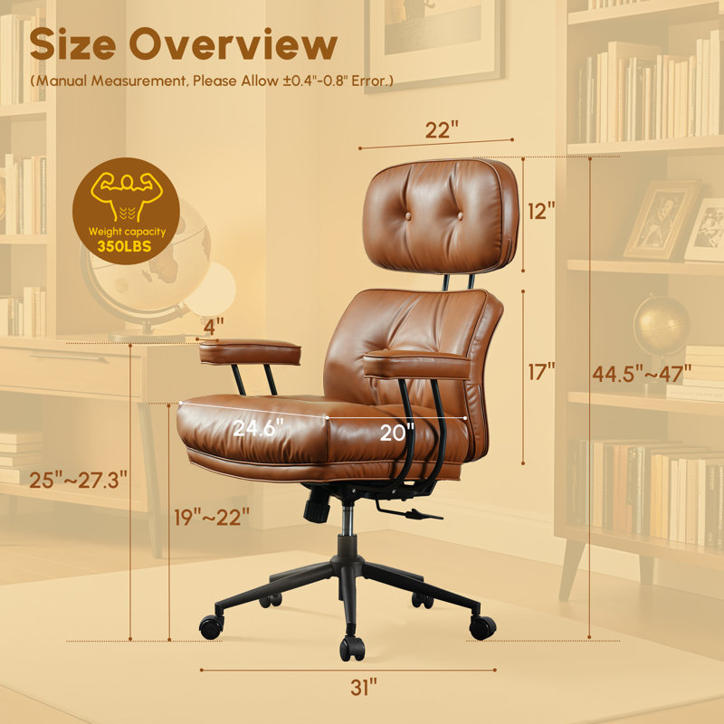 Chaise de bureau Schaffer, fauteuils de bureau ergonomiques grands et grands, fauteuil de direction à haut dossier réglable, fauteuil pivotant de soutien lombaire avec fonction berçante