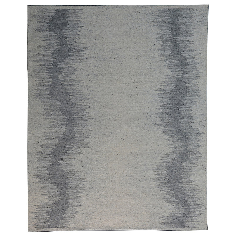 Tapis argenté / gris noué à la main de haute qualité, Rectangle 8 pi x 10 pi