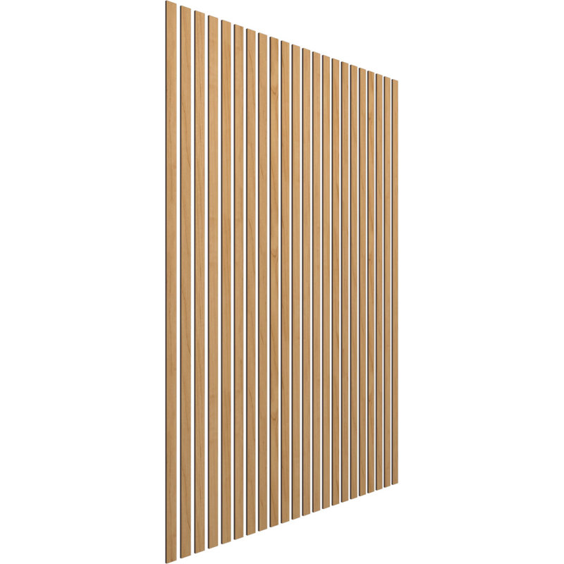 Adjustable Wood Slat Wall Panel Kit, 2"W x 94"H x 0.25"T, Maple