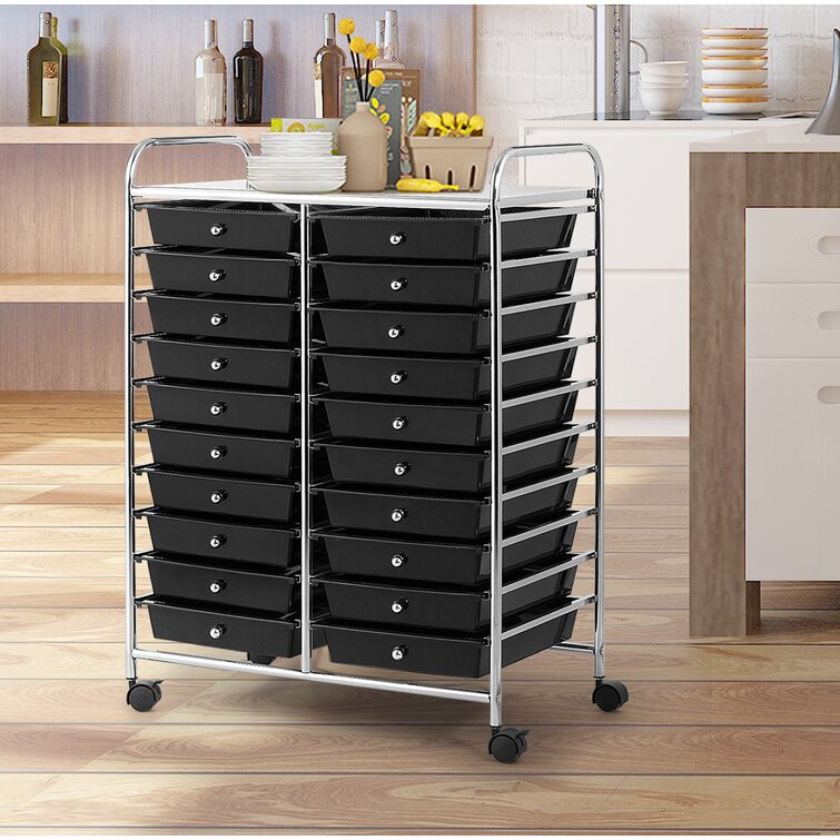 Perao 20 Drawer Storage Chest The Twillery Co. Color: Black