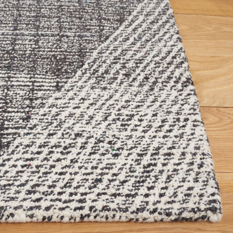 Newgard Hand Tufted Wool Pile Geometric Rug, Runner 2'3" x 8'