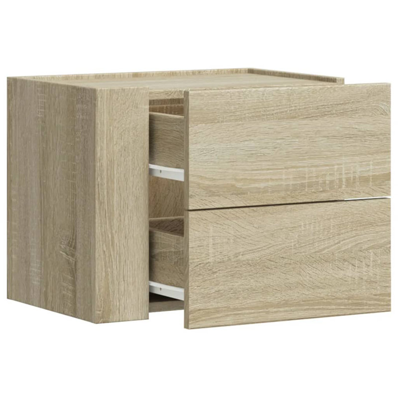 Rainald 45cm W Manufactured Wood Bedside Table, Sonoma Oak