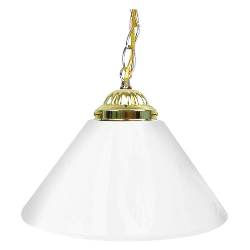 Luminaire suspendu conique 1 lumière Gamya, Blanc familier, argent