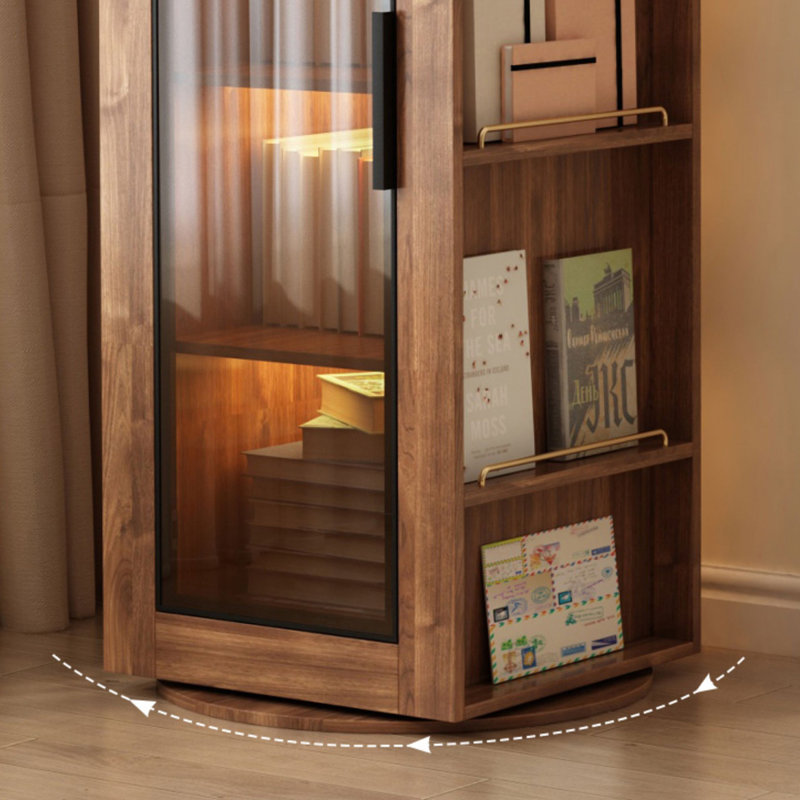 Vitrines en bois massif brun noisette