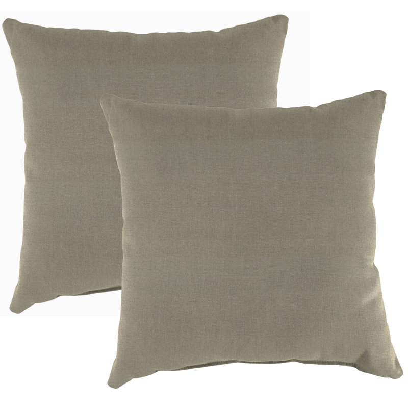 Sunbrella Outdoor Throw Pillow, Canvas Taupe Sunbrella® Canvas, 16" H x 16" W