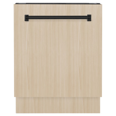 ZLINE Autograph Edition 24" Tallac Series 3rd Rack Top Control Built-In Tall Tub Dishwasher in Custom Panel Ready with Accent Handle, 51dBa
