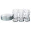 Set of 6 130ml Glass Tea Cup & Saucer Stackable Gift Boxed