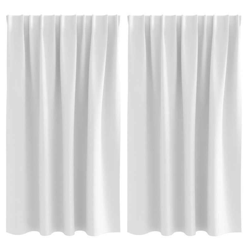 Blackout Curtain Pair, 140cm Width x 140cm Drop, Bright White