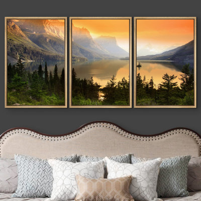 Nature, paysage, île, sur le lac, au soleil, forêt, nature, désert, photographie, réalisme, contemporain, scénique