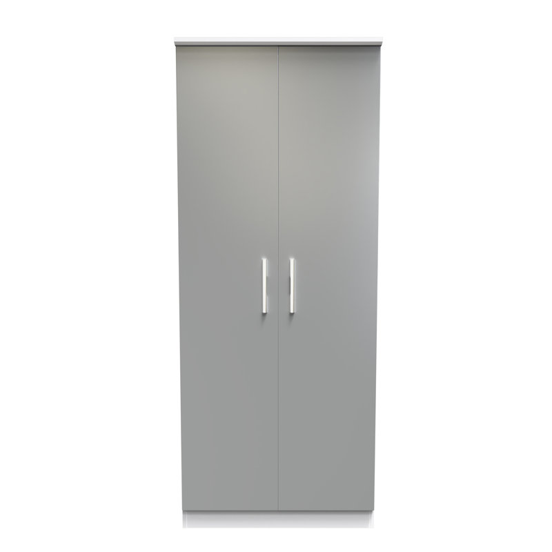 Bhaga Manufactured Wood Wardrobe, Dusk Grey/White