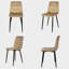 Chaises de salle à manger rembourrées modernes avec siège rembourré et pieds en métal, ensemble de 4-2041035625