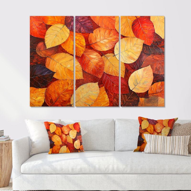 Feuilles d'automne au Canada I - ensemble de reproductions d'art mural, H 32 po x l 48 po, Toile tendue, Ne s’applique pas