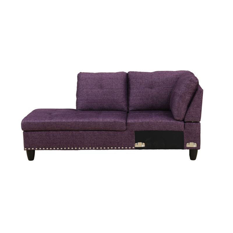 Canapé modulaire en L de 97,5 po de largeur Budapest, Orienté à gauche (vu de face), Mélange de lin mauve Amaranth