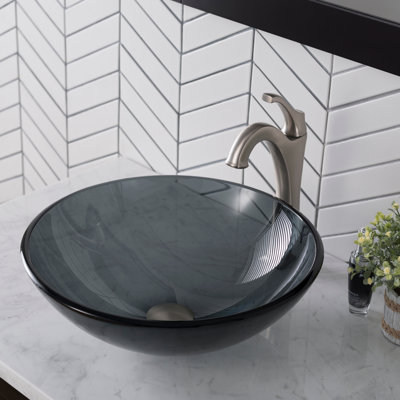 Glass Circular Vessel Bathroom Sink
