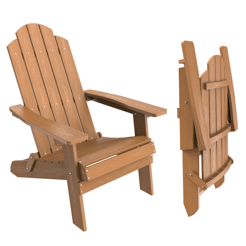 Foldable Outdoor Adirondack Chair, Brown