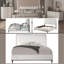 Lit en tissu gris clair-114195090
