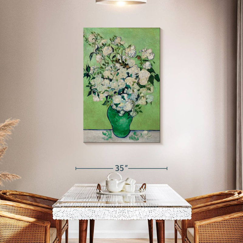 Harnek un vase de roses, H 45 po x l 30 po