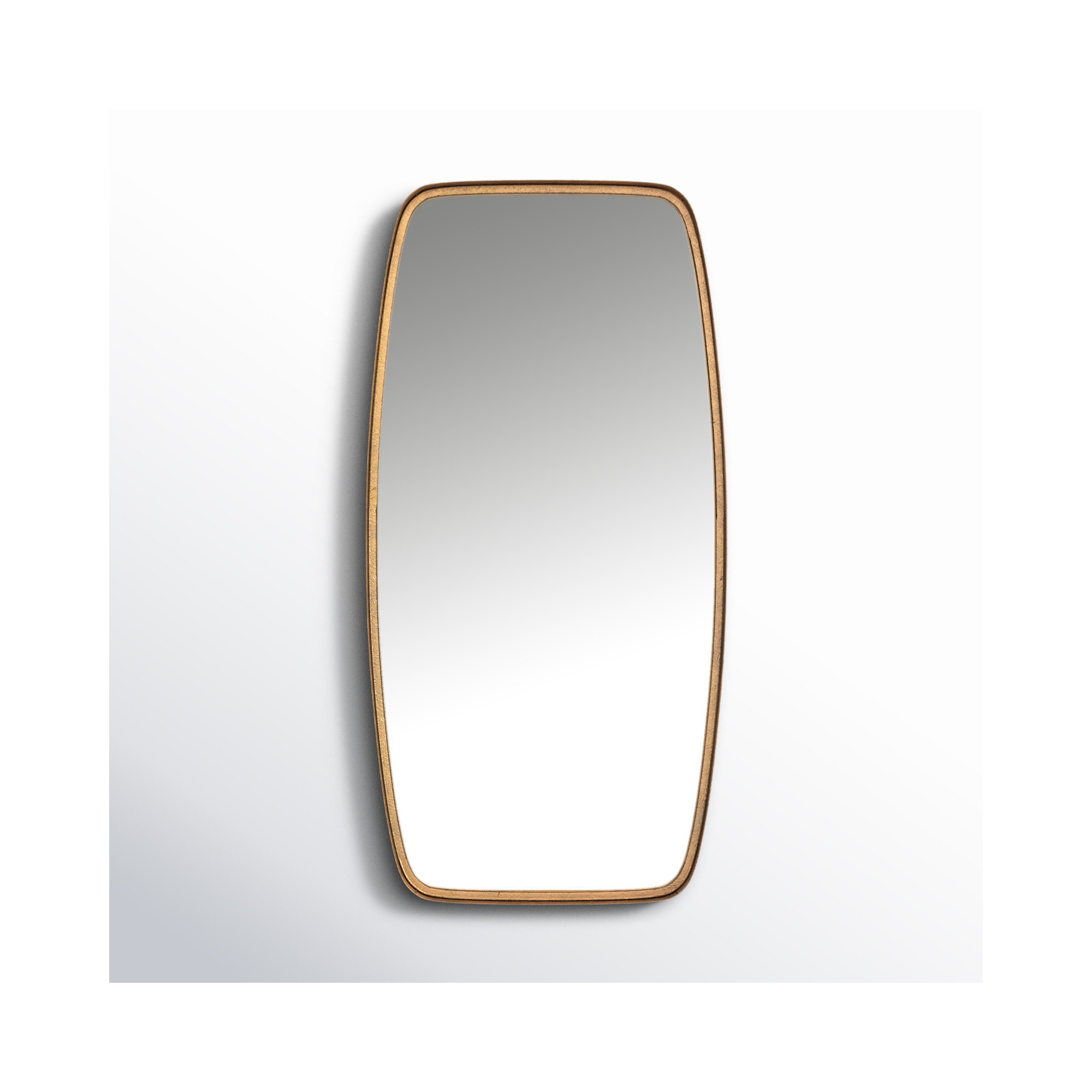 Belle Iron Wall Mirror, 40" x 20", Gold Leaf