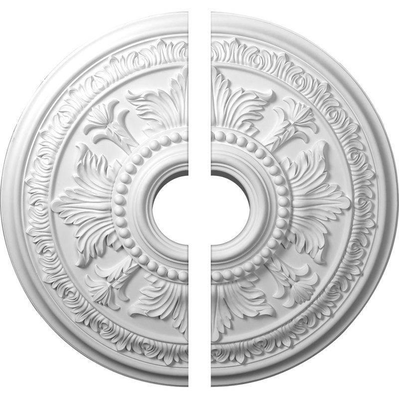 Médaillon de plafond Endurathane Tellson, DE 30 5/8 po x P 6 po x P 2 1/2 po (convient aux auvents jusqu'à 6 3/4 po), deux pièces, apprêté en usine