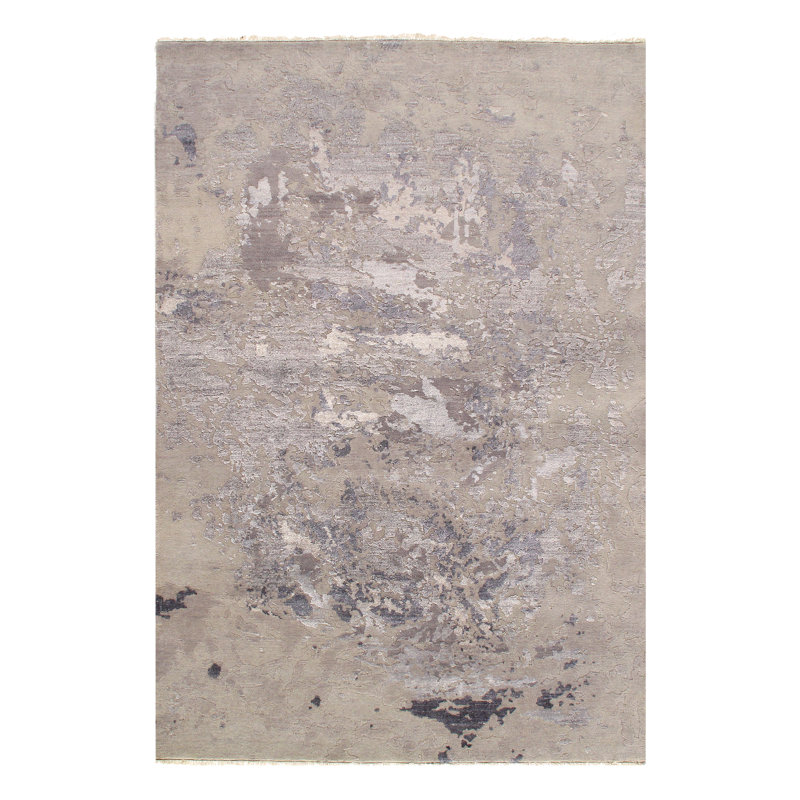 Tapis de zone one-of-kind-noué la à la main gris/argenté 5 pi 5 po x 8 po Lemoore