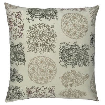 Floral Cotton Reversible Throw Pillow