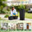 25/31 in. Imitation-Wicker Plastic Tall Planter Pot with Drainage Hole & Tray-678698215-678698213