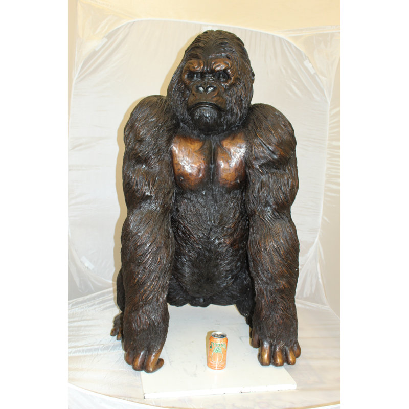 King Kong Bronze Statue -  Size: 32"L x 28"W x 49"H.