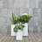Kute Nest Elio Zen Column Fiberstone Planter - Santorini White - H25"-888501629-888501628