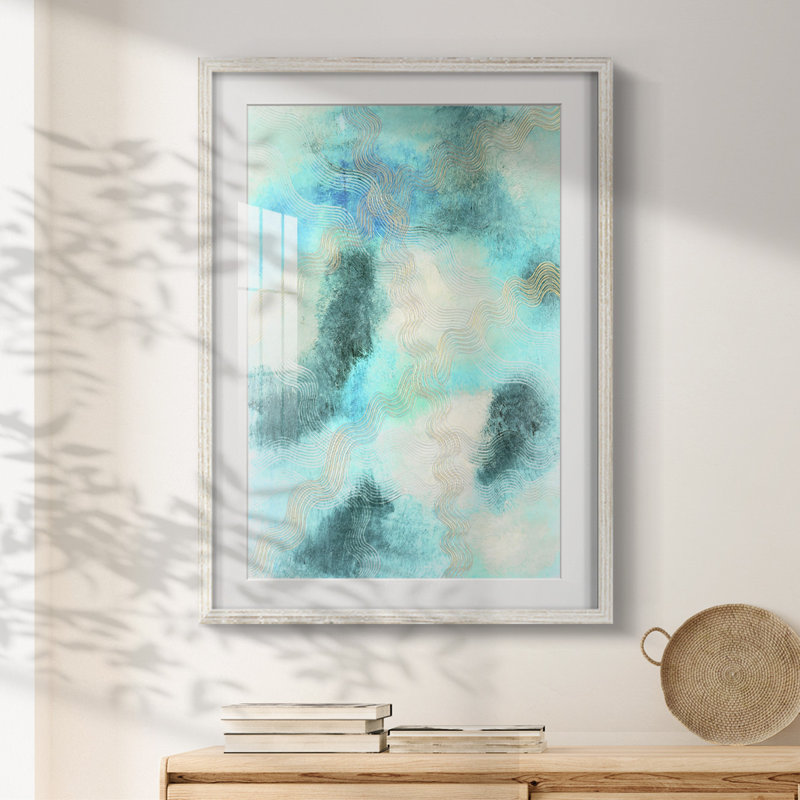 Blue Shift II -Framed Print, 28.5" H x 20.5" W, White