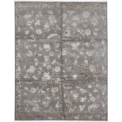 Tapis chameau et crème noué à la main de haute qualité