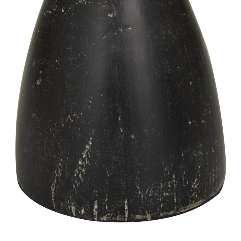Distressed Black Wooden 3-Piece Candle Holder Set