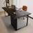 Black Rectangular Solid Wood desk-628449763