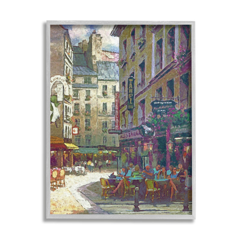 «Paris Cafe Street», impression sur bois par Steve Hunziker, Estampe numérique Farmhouse, H 14 po x l 11 po x P 1,5 po