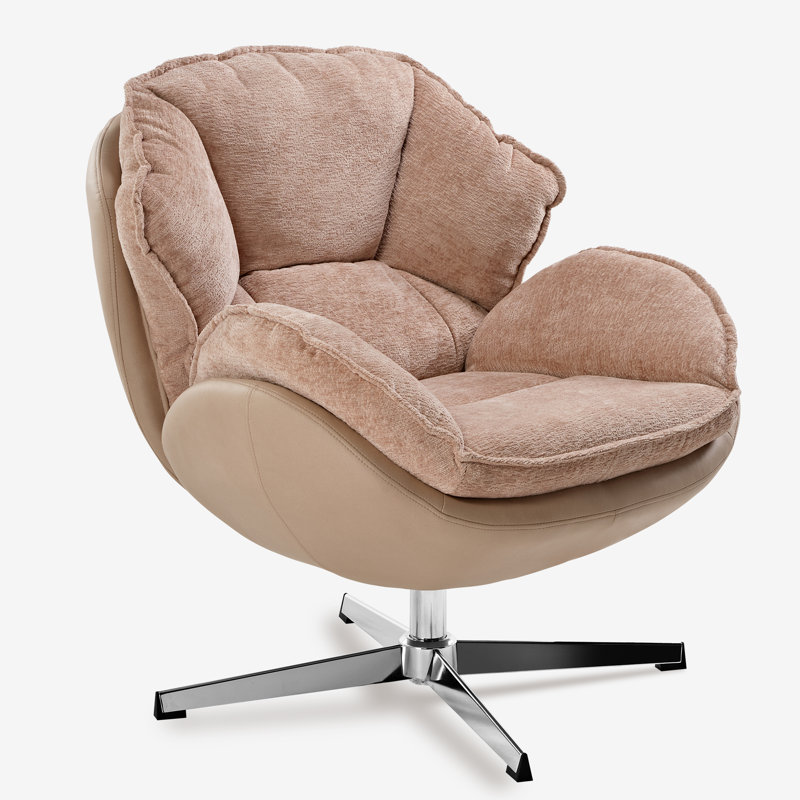 Fauteuil d'appoint pivotant en chenille