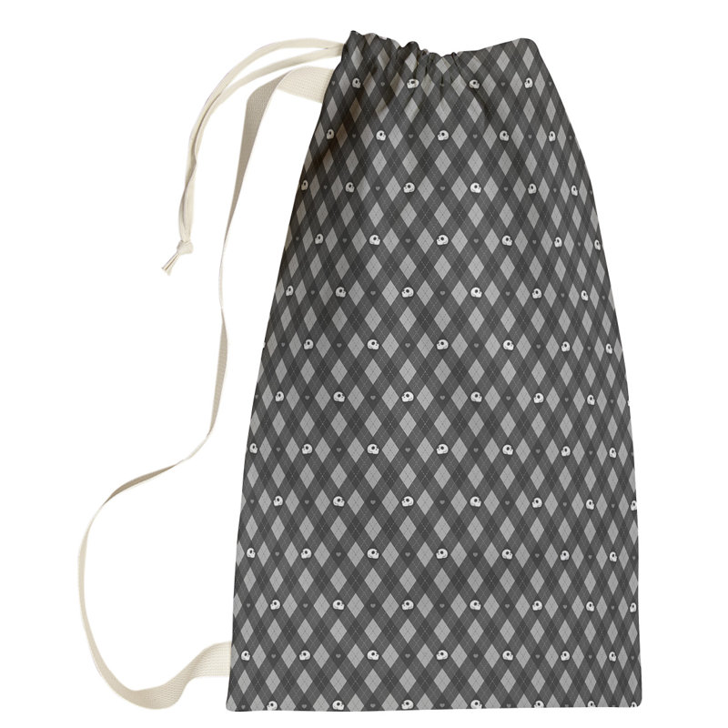 Kitterman Fabric Laundry Bag with Handles, Black, Small ( 64" H x 20" W x 1.5" D)