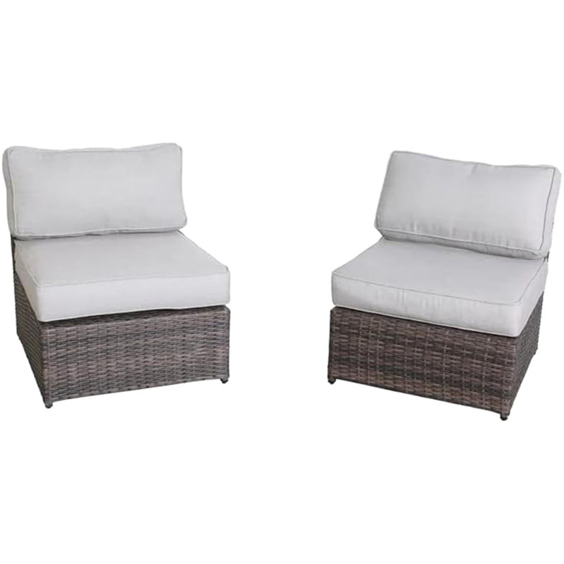 Chaise de patio entièrement assemblée avec coussins, Brun