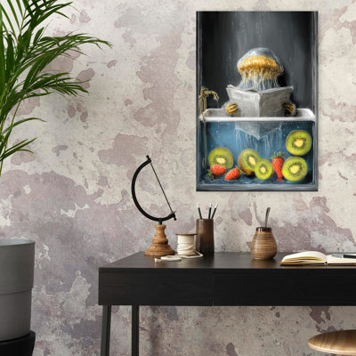 Jellyfish In Bathtube 2 by Justyna Jaszke - Wrapped Canvas Print