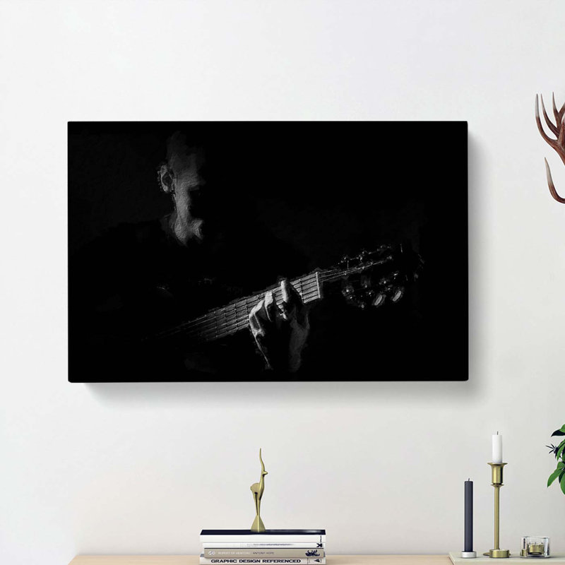 Guitarist in the Shadows - Wrapped Canvas, 35cm H x 50cm W x 3cm D