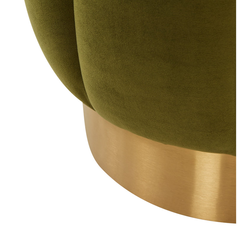 Jayah Upholstered Ottoman, Olive Green Velvet