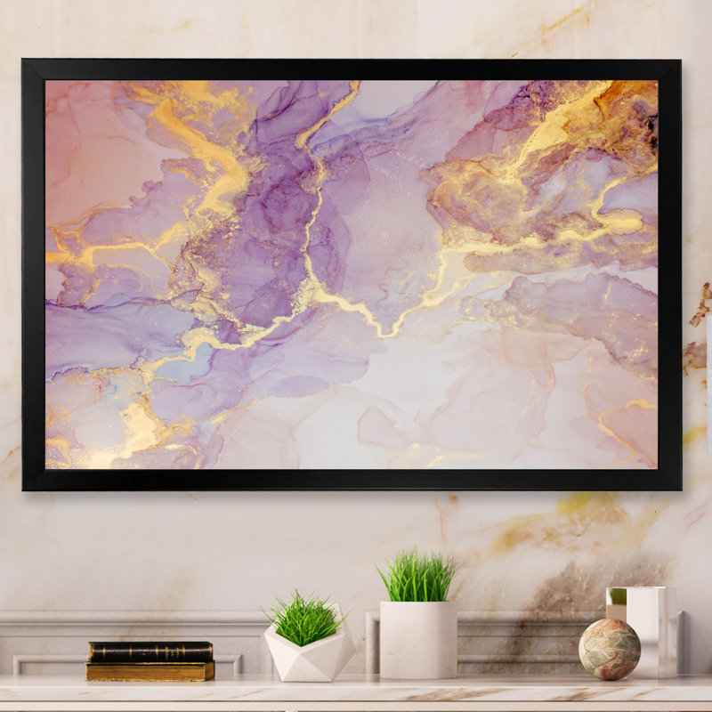 " Marbling ", Black Picture Frame, 8" H x 12" W x 1" D