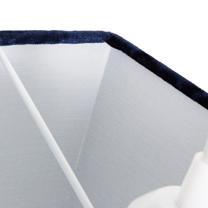Contemporary Designer Crushed Velvet Fabric Rectangular Lamp Shade, Blue