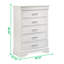Commode moderne 5 tiroirs en bois blanc